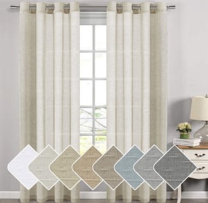 sheer linen curtain panels in natural color