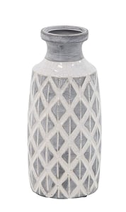 geometric ceramic vase in blue color
