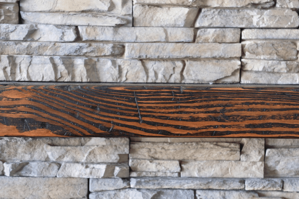DIY Wood beam mantel