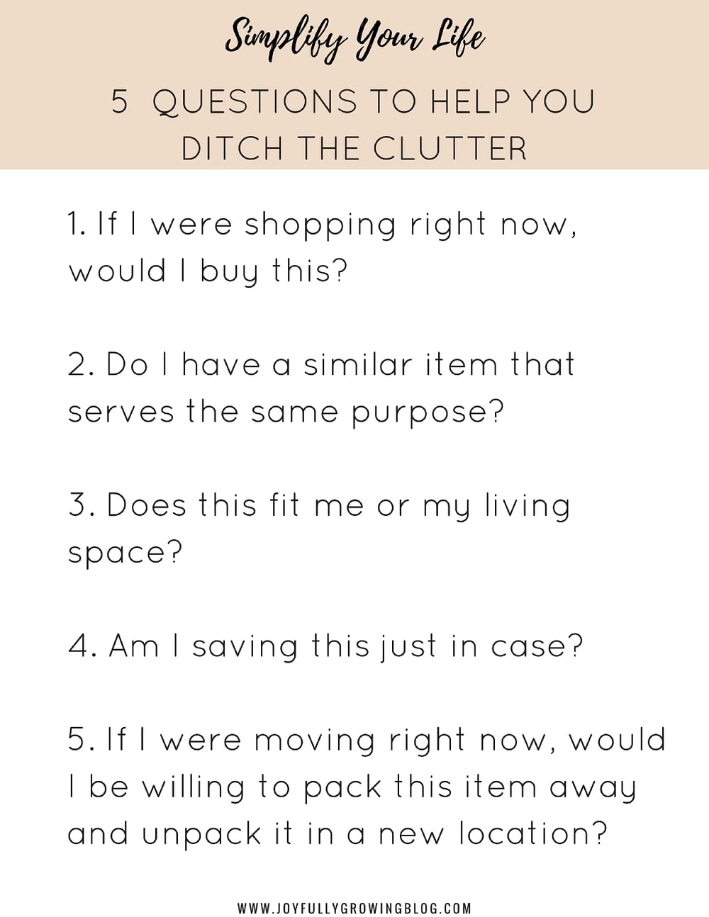 5 Questions to Help You Ditch the Clutter | Simplify Your Life - Part 1