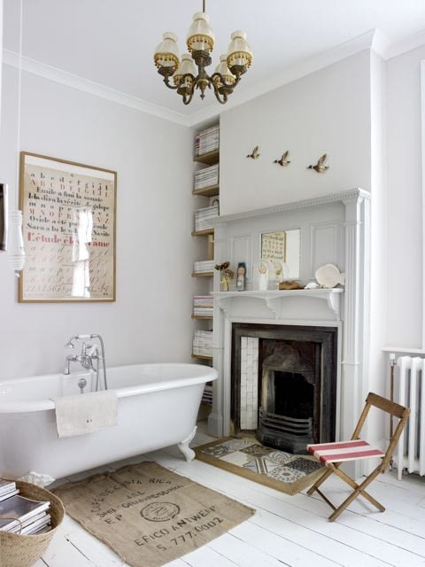 bathroom with Strong White painted walls