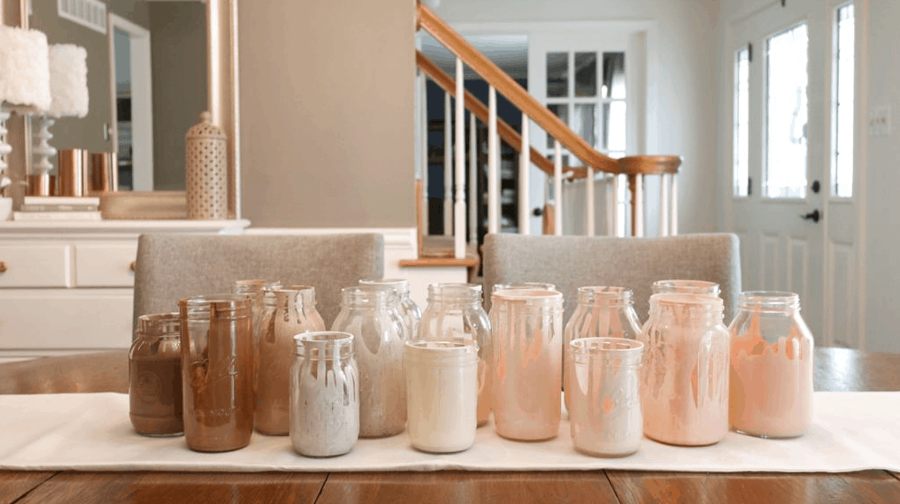 DIY Painted Jars | See how to recreate this Anthropologie inspired DIY with this simple tutorial | Valentine's Day Decor | Centerpiece Ideas