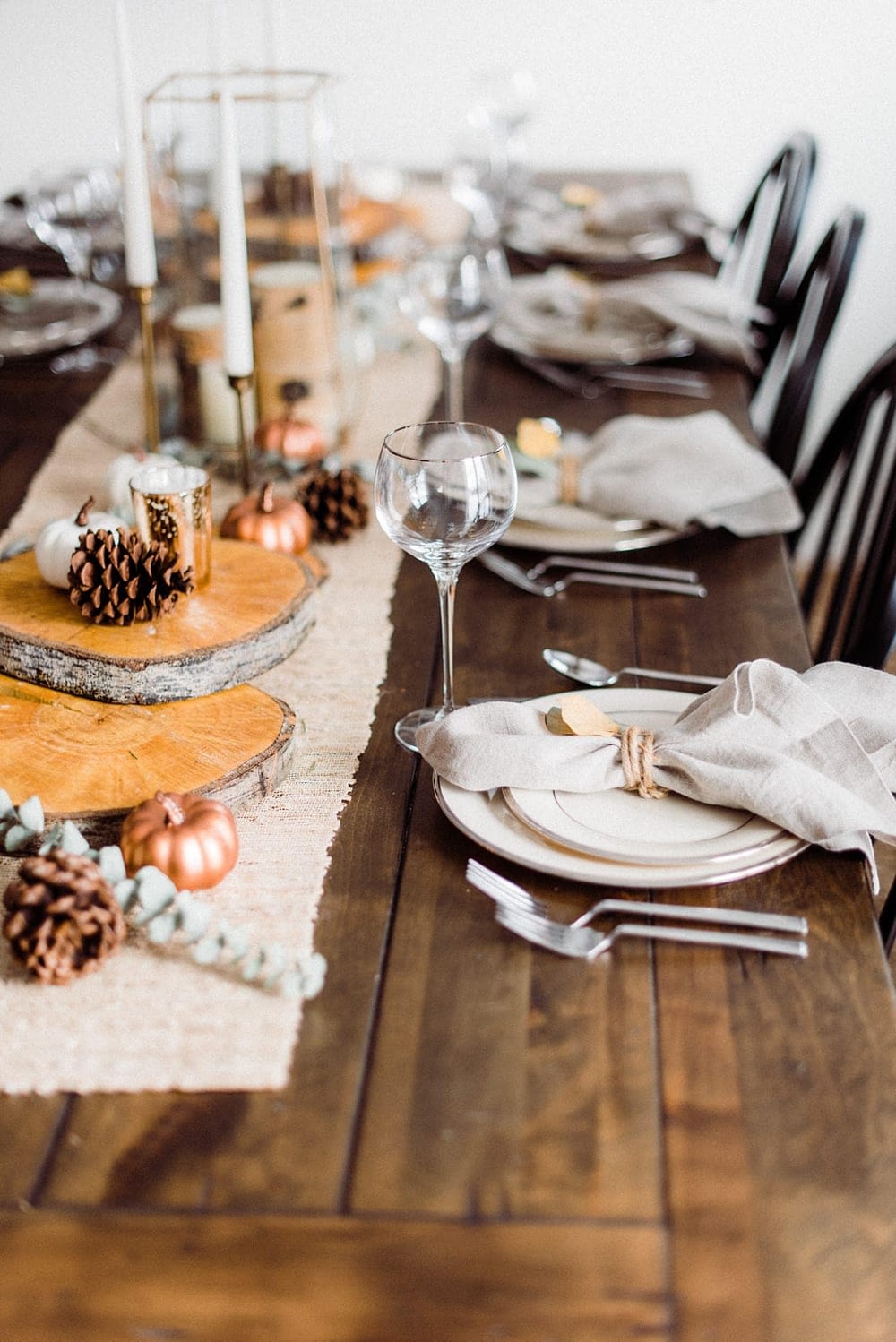 Rustic Thanksgiving Table setting 