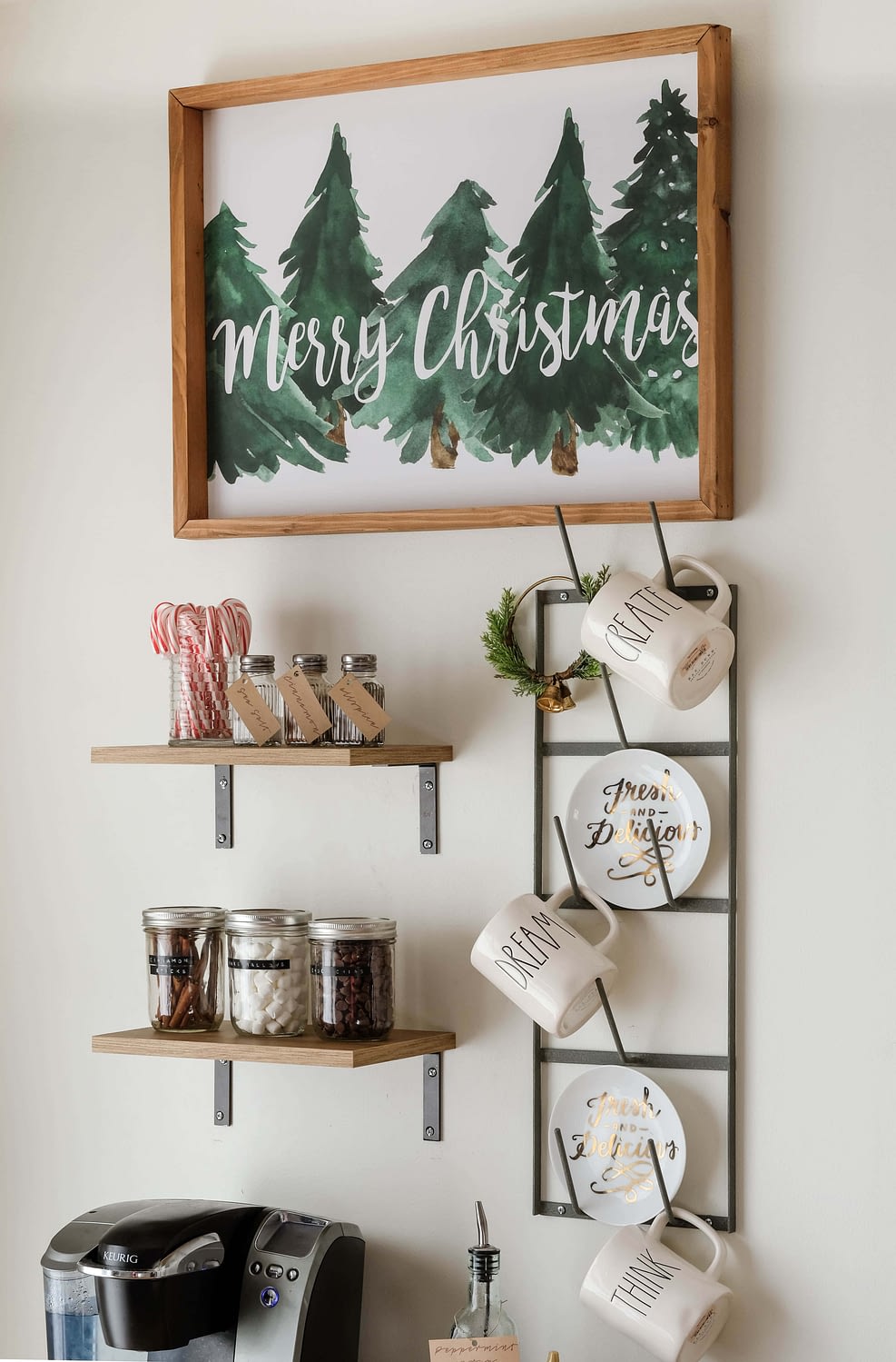 DIY coffee bar and hot cocoa bar with toppings