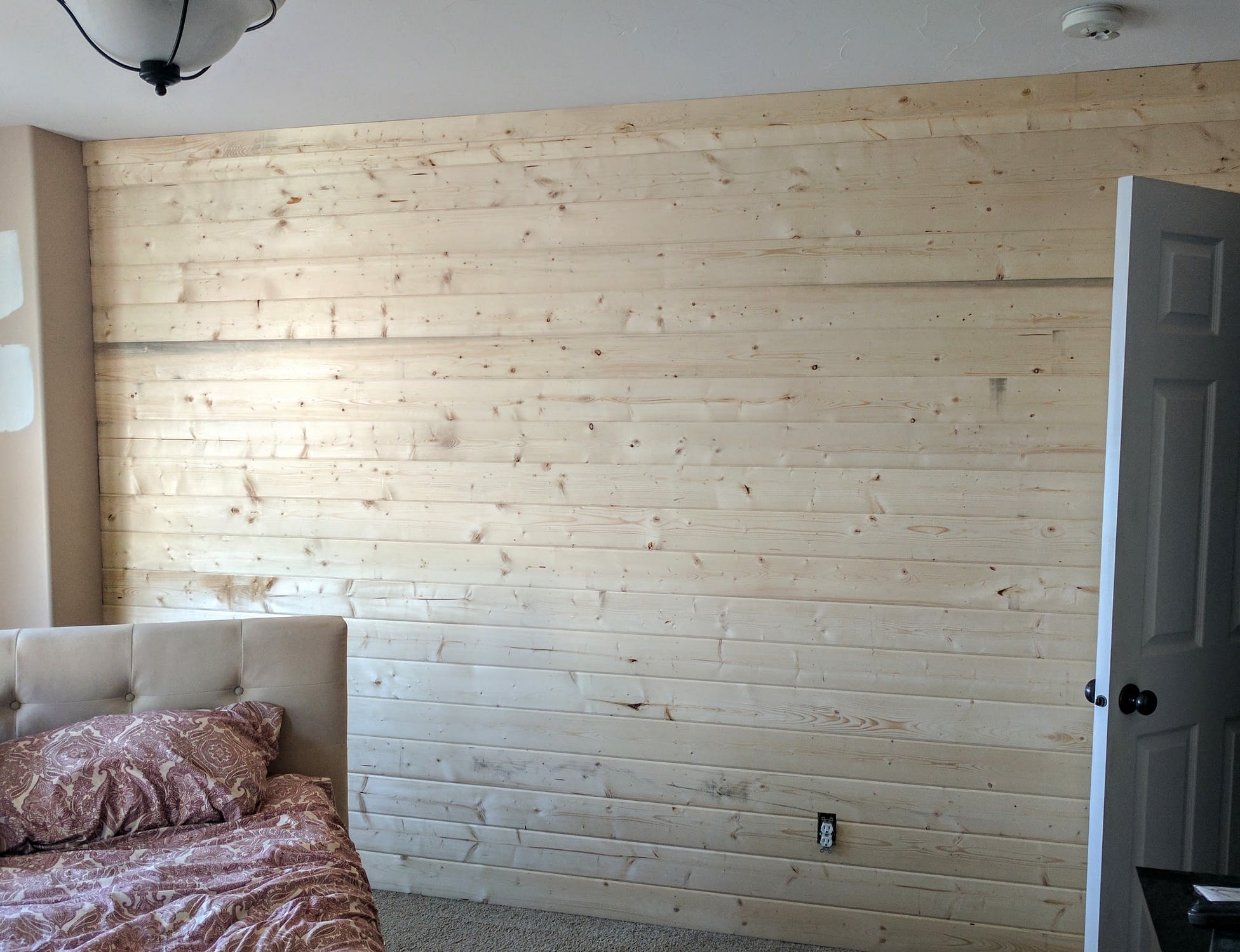 A DIY Wood Plank Accent Wall