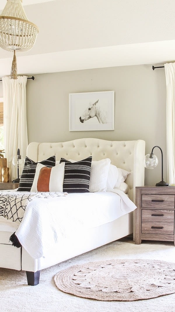 bedroom painted with Repose Gray paint