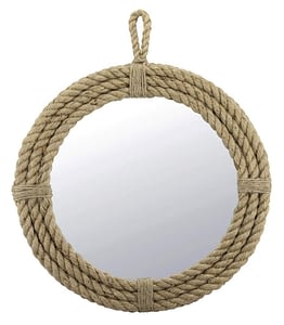 coastal style wrapped rope mirror with hanging loop