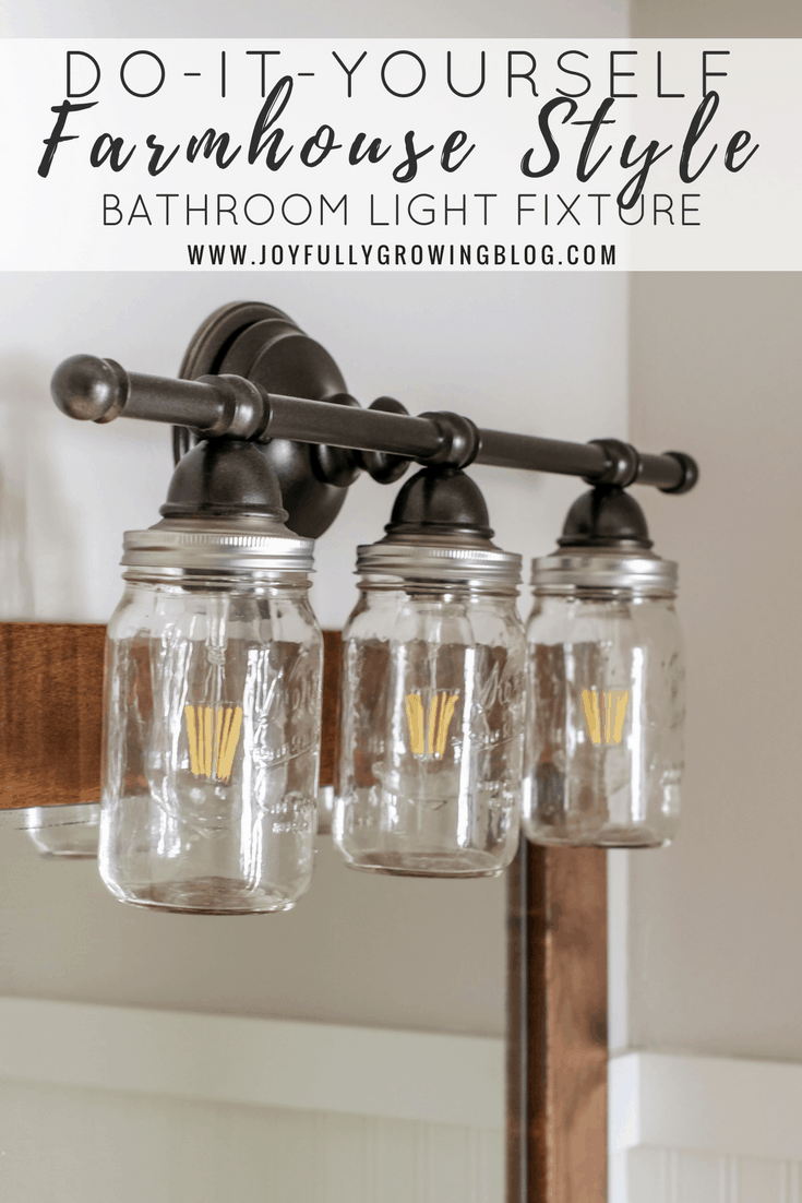 DIY farmhouse style mason jar light fixture