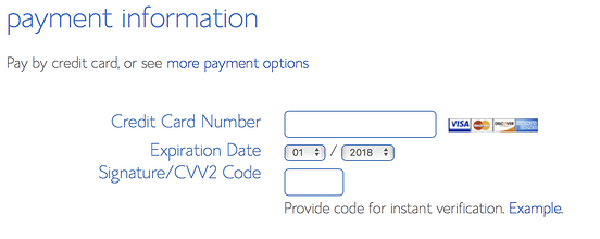 Bluehost tutorial screenshot of payment information setup