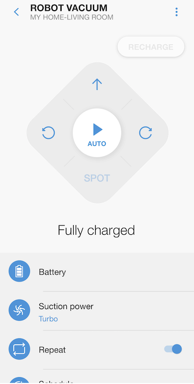 screenshot of the SmartThings app navigation