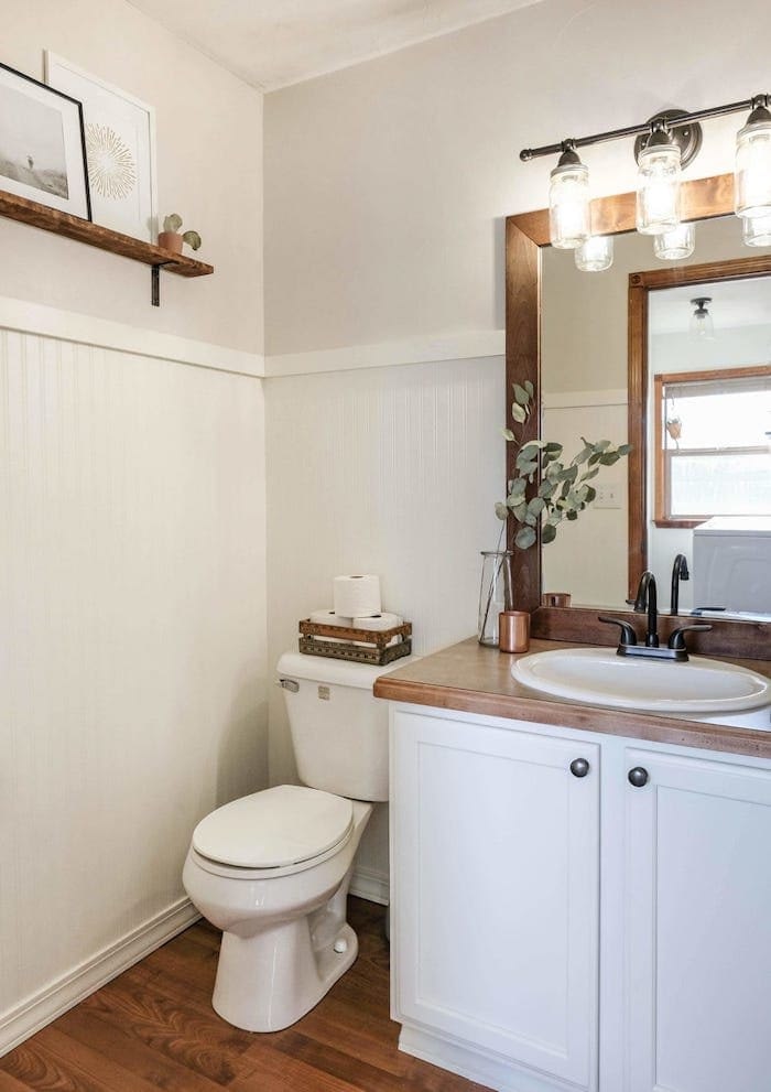 farmhouse style bathroom - after the remodel 