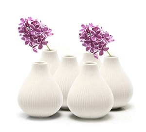 white clay flower vases set of 6