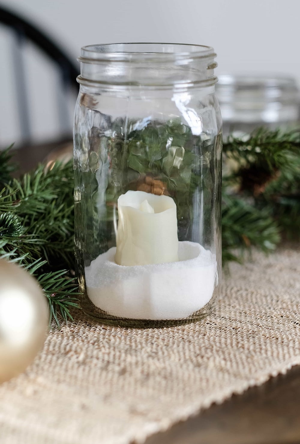 Simple Christmas Decor Ideas - Mason Jar Candle Holder