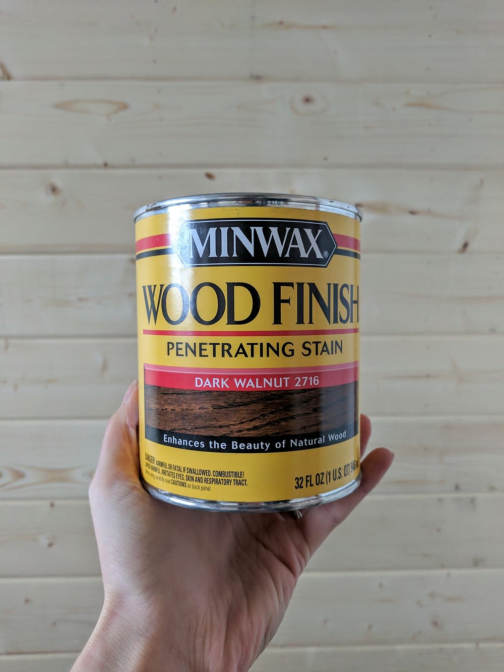 Can of Minwax Wood Stain in Dark Walnut 2716