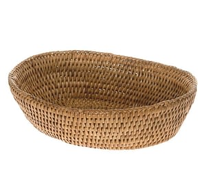 handwoven rattan bread bowl