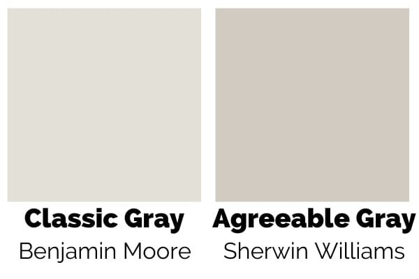 Benjamin Moore Classic Gray vs Sherwin Williams Agreeable Gray