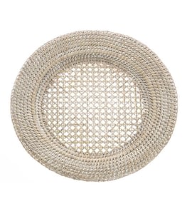 coastal style round rattan charger plate