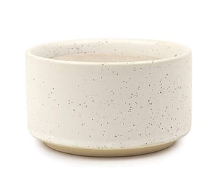 scented soy wax candle in speckled ceramic